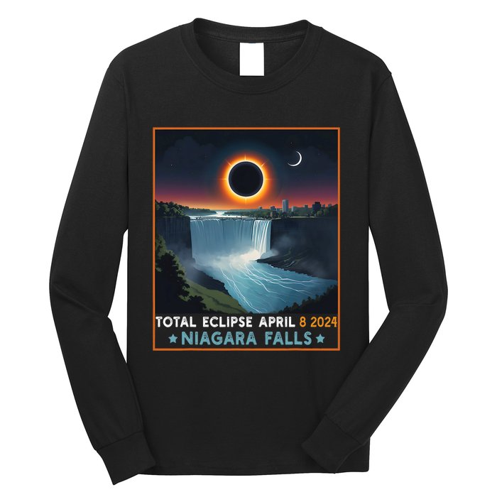 Total Solar Eclipse April 8th 2024 Niagara Falls New York Long Sleeve Shirt