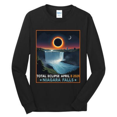 Total Solar Eclipse April 8th 2024 Niagara Falls New York Tall Long Sleeve T-Shirt