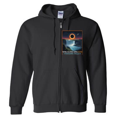 Total Solar Eclipse April 8th 2024 Niagara Falls New York Full Zip Hoodie