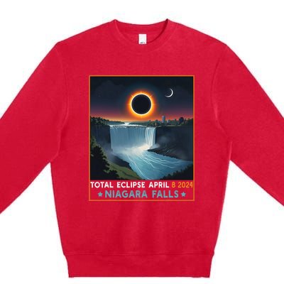 Total Solar Eclipse April 8th 2024 Niagara Falls New York Premium Crewneck Sweatshirt