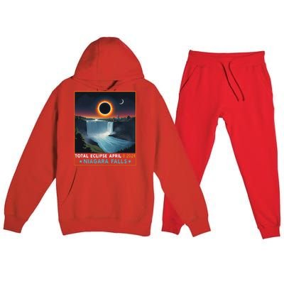 Total Solar Eclipse April 8th 2024 Niagara Falls New York Premium Hooded Sweatsuit Set