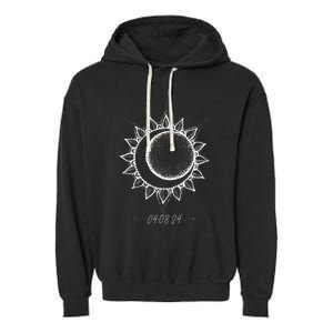 Total Solar Eclipse April 8 2024 Sun Moon Boho Eclipse Garment-Dyed Fleece Hoodie