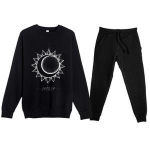 Total Solar Eclipse April 8 2024 Sun Moon Boho Eclipse Premium Crewneck Sweatsuit Set