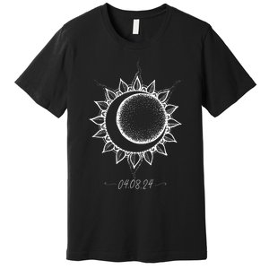 Total Solar Eclipse April 8 2024 Sun Moon Boho Eclipse Premium T-Shirt