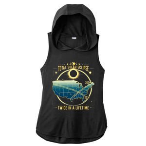 Total Solar Eclipse Twice In A Lifetime 2024 Ladies PosiCharge Tri-Blend Wicking Draft Hoodie Tank