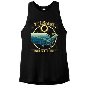 Total Solar Eclipse Twice In A Lifetime 2024 Ladies PosiCharge Tri-Blend Wicking Tank