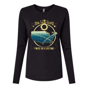 Total Solar Eclipse Twice In A Lifetime 2024 Womens Cotton Relaxed Long Sleeve T-Shirt