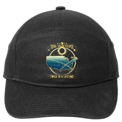 Total Solar Eclipse Twice In A Lifetime 2024 7-Panel Snapback Hat