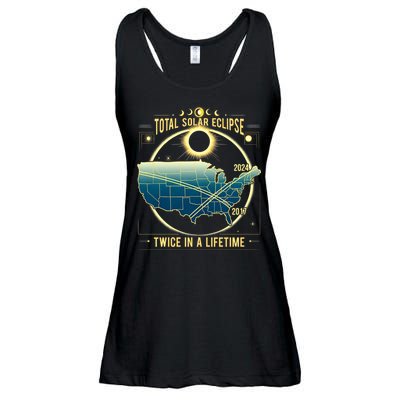 Total Solar Eclipse Twice In A Lifetime 2024 Ladies Essential Flowy Tank