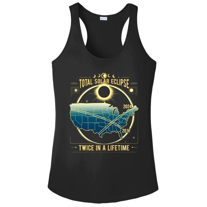 Total Solar Eclipse Twice In A Lifetime 2024 Ladies PosiCharge Competitor Racerback Tank