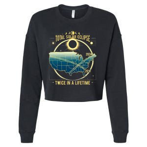 Total Solar Eclipse Twice In A Lifetime 2024 Cropped Pullover Crew