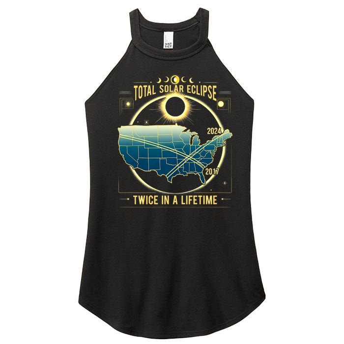 Total Solar Eclipse Twice In A Lifetime 2024 Women's Perfect Tri Rocker Tank