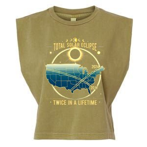 Total Solar Eclipse Twice In A Lifetime 2024 Garment-Dyed Women's Muscle Tee