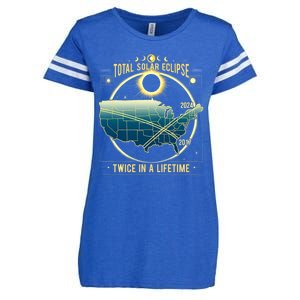 Total Solar Eclipse Twice In A Lifetime 2024 Enza Ladies Jersey Football T-Shirt