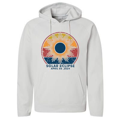 Total Solar Eclipse April 8 2024 Performance Fleece Hoodie