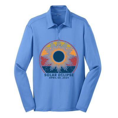 Total Solar Eclipse April 8 2024 Silk Touch Performance Long Sleeve Polo