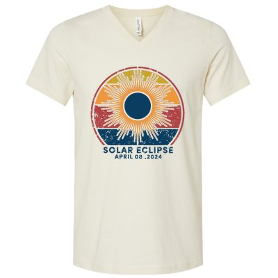 Total Solar Eclipse April 8 2024 V-Neck T-Shirt