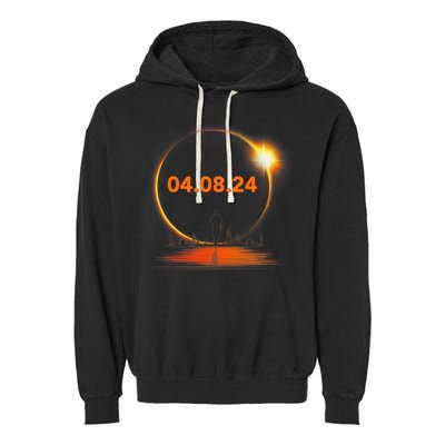 Total Solar Eclipse 2024 USA April 8 2024 Garment-Dyed Fleece Hoodie
