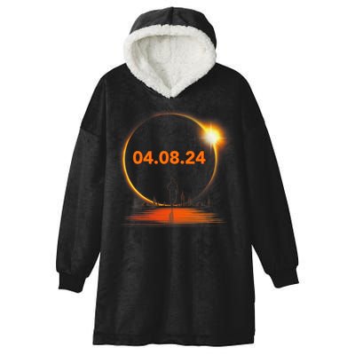 Total Solar Eclipse 2024 USA April 8 2024 Hooded Wearable Blanket