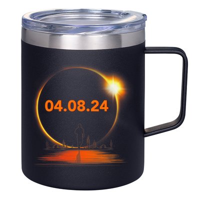 Total Solar Eclipse 2024 USA April 8 2024 12oz Stainless Steel Coffee Mug