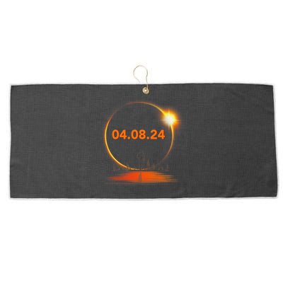 Total Solar Eclipse 2024 USA April 8 2024 Large Microfiber Waffle Golf Towel