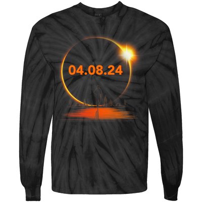 Total Solar Eclipse 2024 USA April 8 2024 Tie-Dye Long Sleeve Shirt