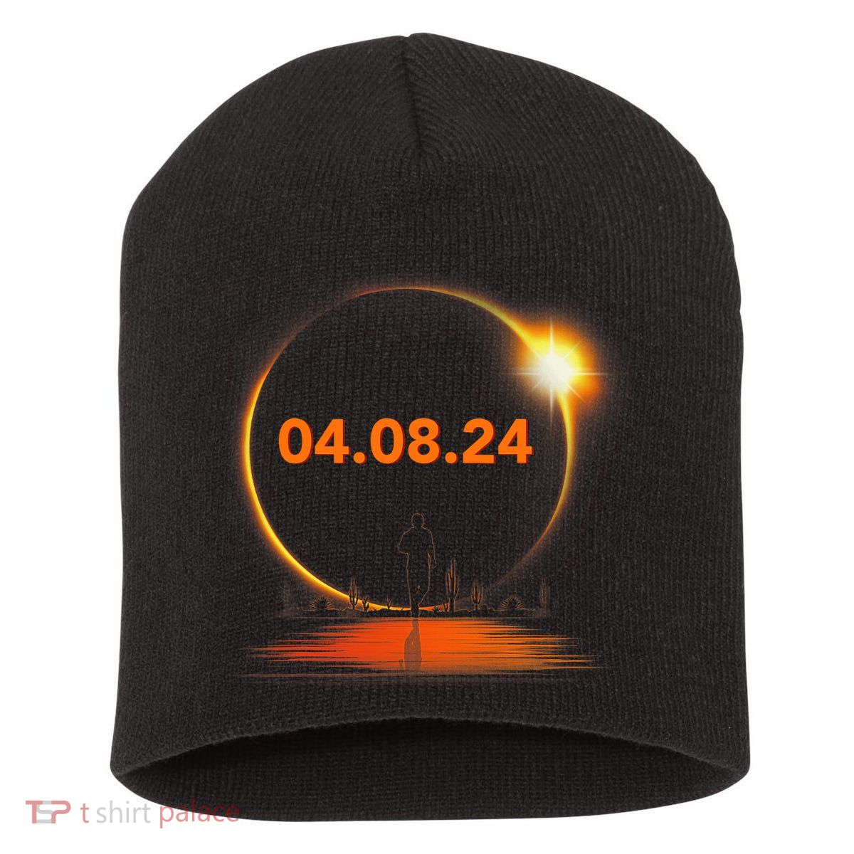 Total Solar Eclipse 2024 USA April 8 2024 Short Acrylic Beanie