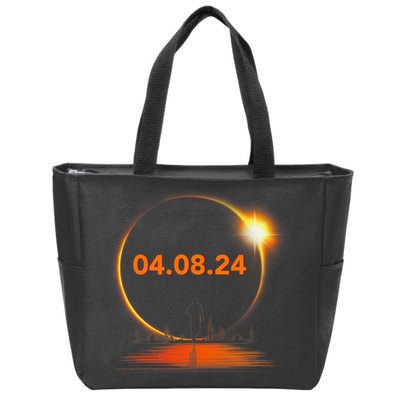 Total Solar Eclipse 2024 USA April 8 2024 Zip Tote Bag