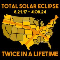 Total Solar Eclipse Twice In A Lifetime 2017 2024 April 8 2024 Usa Map Full-Length Apron With Pockets