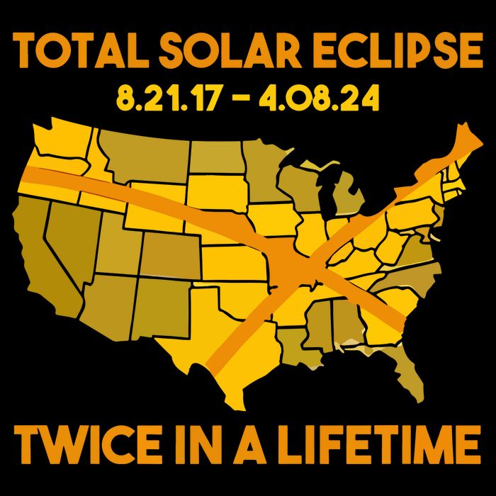 Total Solar Eclipse Twice In A Lifetime 2017 2024 April 8 2024 Usa Map Full-Length Apron With Pockets