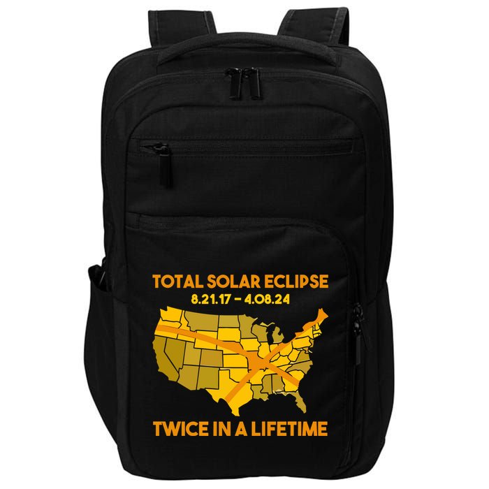 Total Solar Eclipse Twice In A Lifetime 2017 2024 April 8 2024 Usa Map Impact Tech Backpack