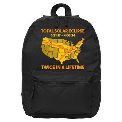 Total Solar Eclipse Twice In A Lifetime 2017 2024 April 8 2024 Usa Map 16 in Basic Backpack