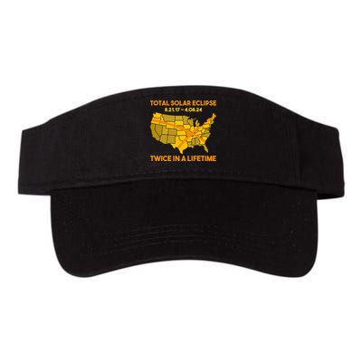 Total Solar Eclipse Twice In A Lifetime 2017 2024 April 8 2024 Usa Map Valucap Bio-Washed Visor