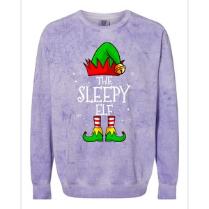 The Sleepy Elf Christmas Family Matching Xmas Colorblast Crewneck Sweatshirt