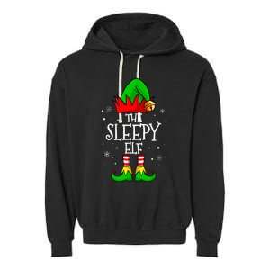 The Sleepy Elf Christmas Family Matching Xmas Garment-Dyed Fleece Hoodie