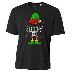 The Sleepy Elf Christmas Family Matching Xmas Cooling Performance Crew T-Shirt