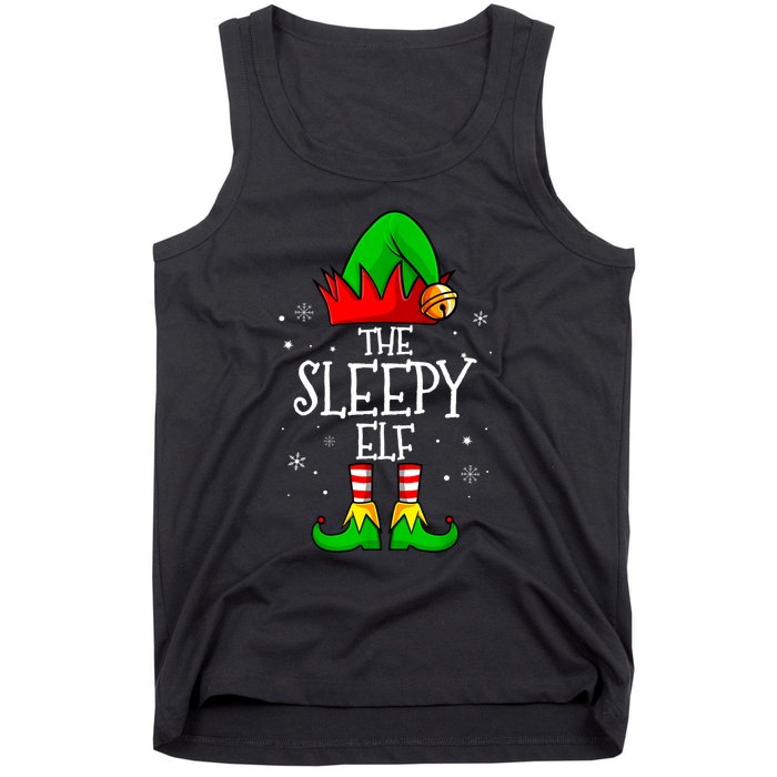 The Sleepy Elf Christmas Family Matching Xmas Tank Top