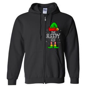 The Sleepy Elf Christmas Family Matching Xmas Full Zip Hoodie