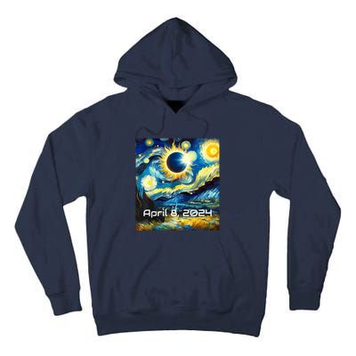 Total Solar Eclipse 2024 Starry Night Painting Van Gogh Tall Hoodie