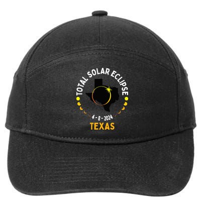 Texas Solar Eclipse 2024 Party Total Usa Map Totality 7-Panel Snapback Hat