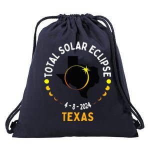 Texas Solar Eclipse 2024 Party Total Usa Map Totality Drawstring Bag