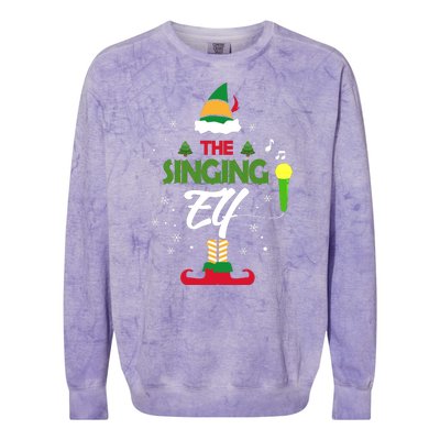 The Singing Elf Singer Group Matching Family Christmas Gift Colorblast Crewneck Sweatshirt