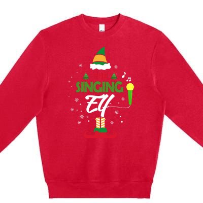 The Singing Elf Singer Group Matching Family Christmas Gift Premium Crewneck Sweatshirt