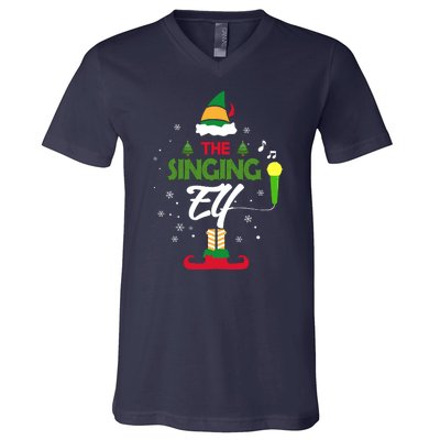 The Singing Elf Singer Group Matching Family Christmas Gift V-Neck T-Shirt