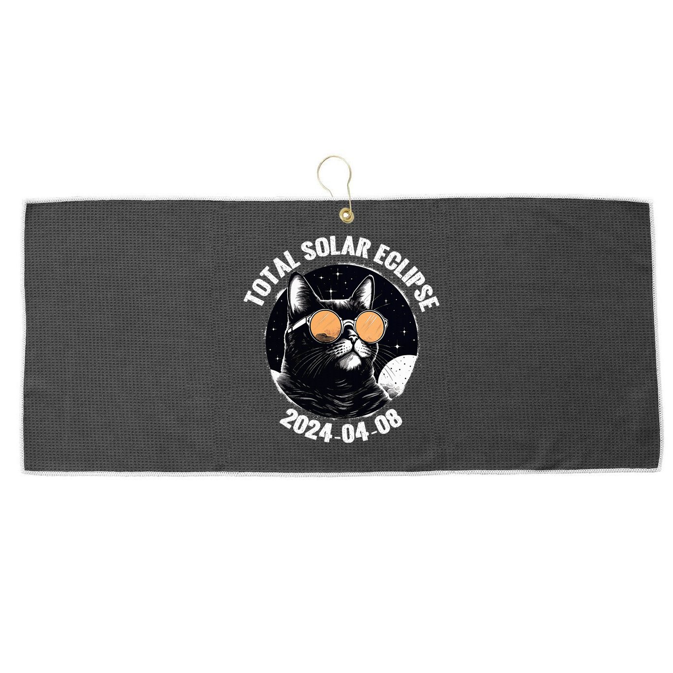 Total Solar Eclipse 2024  Large Microfiber Waffle Golf Towel