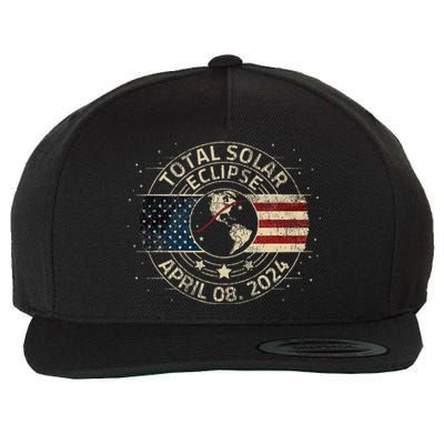 Total Solar Eclipse 2024 Vintage Wool Snapback Cap