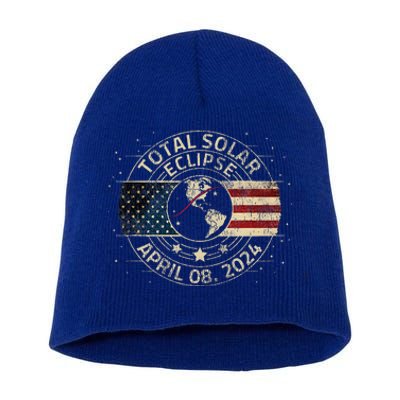 Total Solar Eclipse 2024 Vintage Short Acrylic Beanie