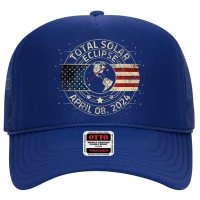 Total Solar Eclipse 2024 Vintage High Crown Mesh Back Trucker Hat