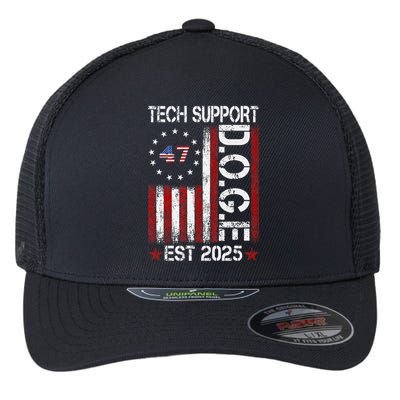 Tech Support Elon DOGE Gift Flexfit Unipanel Trucker Cap