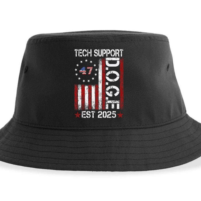 Tech Support Elon DOGE Gift Sustainable Bucket Hat